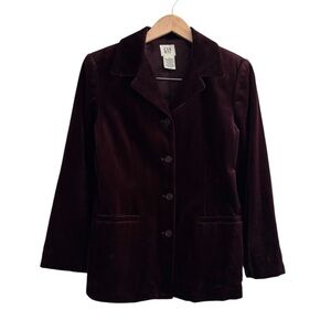 Vintage GAP 2001 Velvet Blazer Deep Burgundy